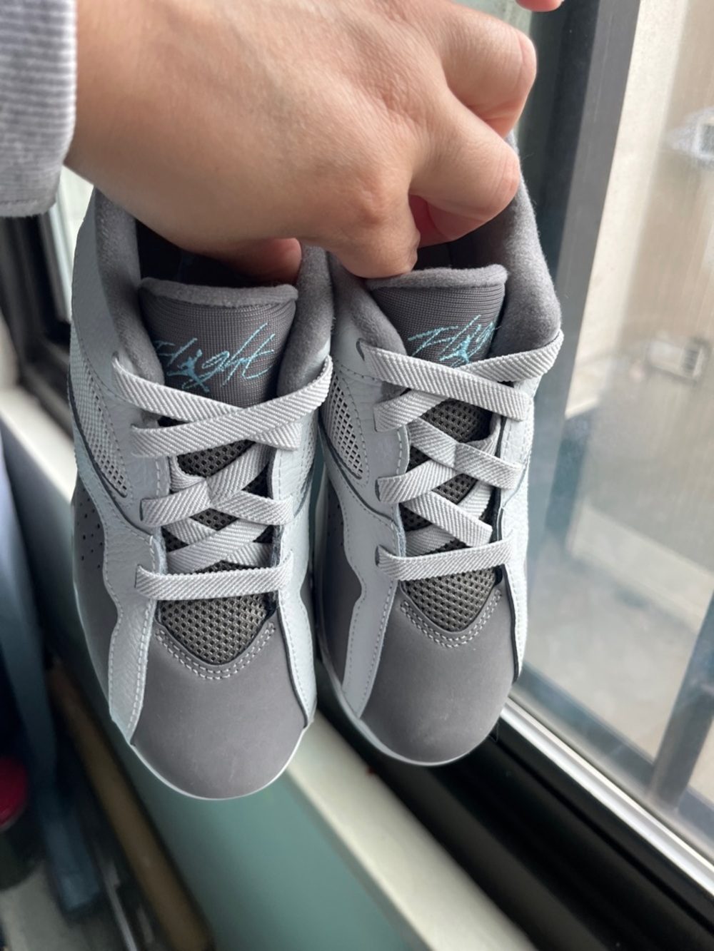 Jordan MVP 92 Kids Gray and Light Blue Slip-On Sneakers